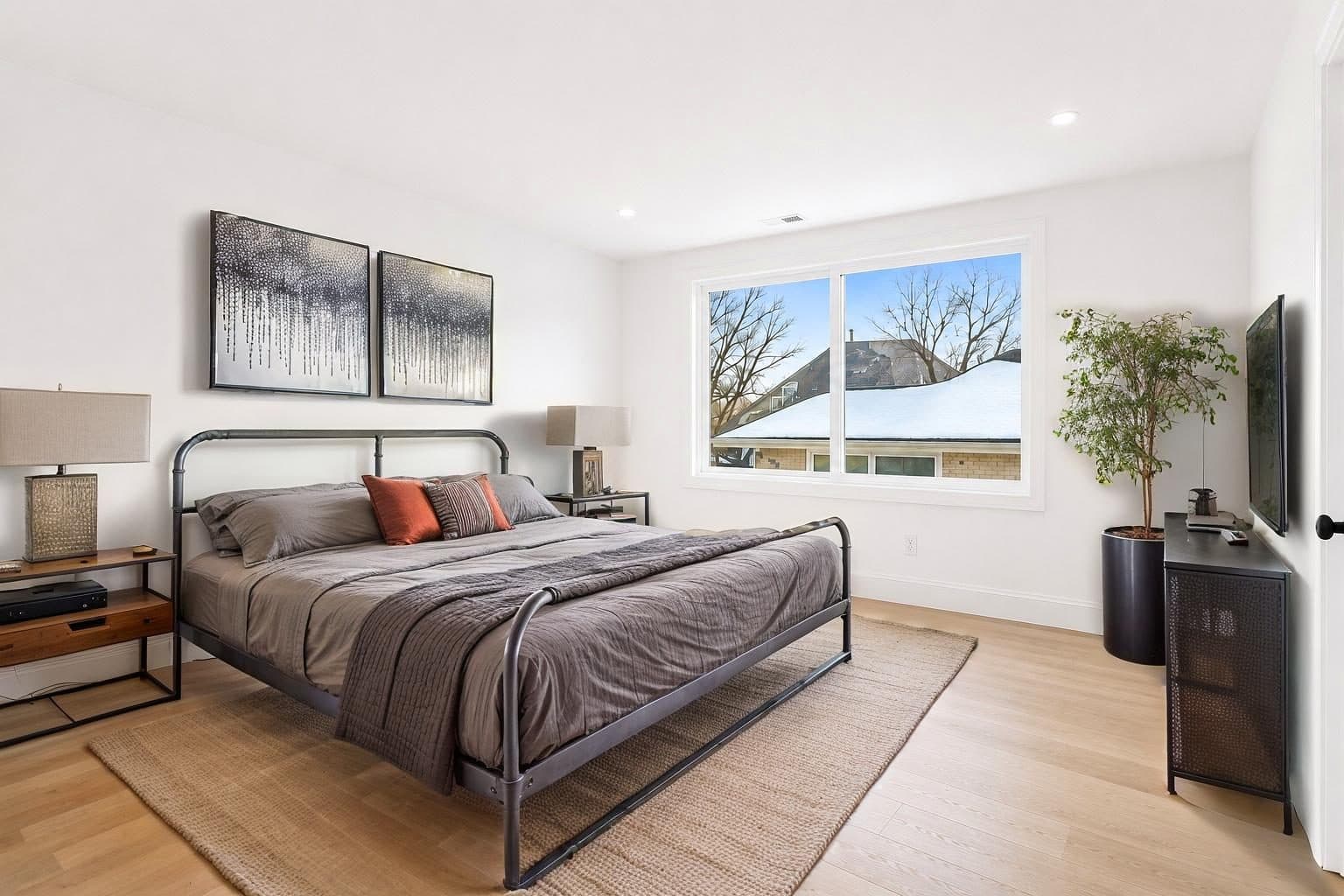 Bedroom virtually staged by VirtuallyStage — Industrial