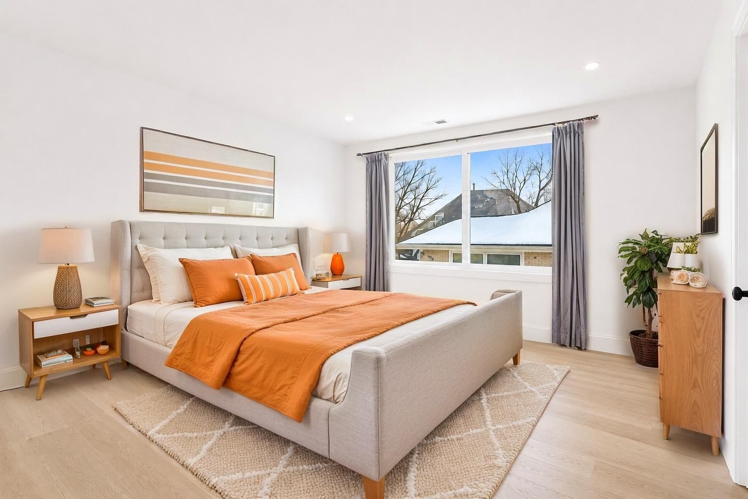 Bedroom virtually staged by VirtuallyStage — Midcentury