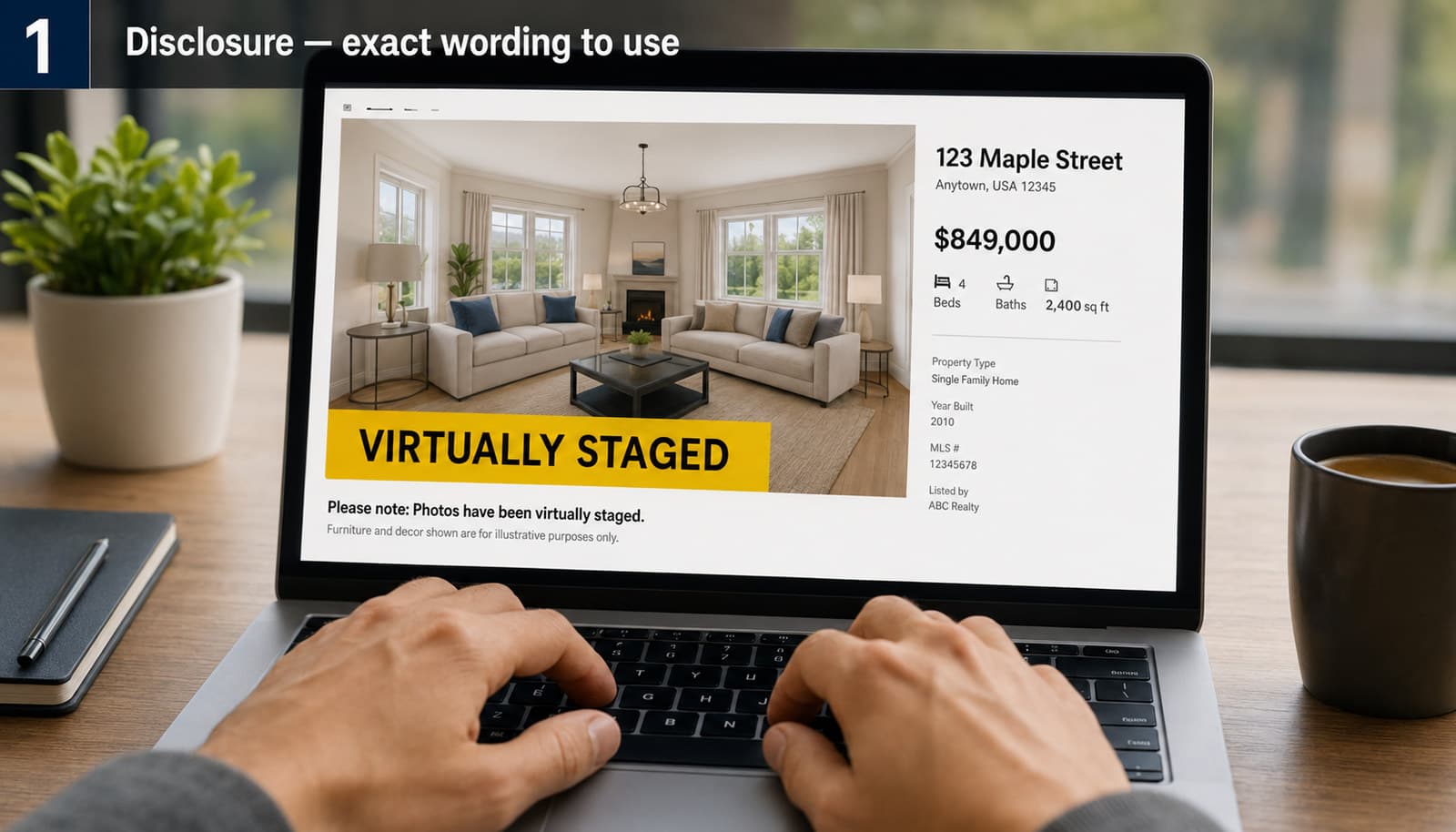 Virtual Staging Disclosure: Exact Wording for Your Listing