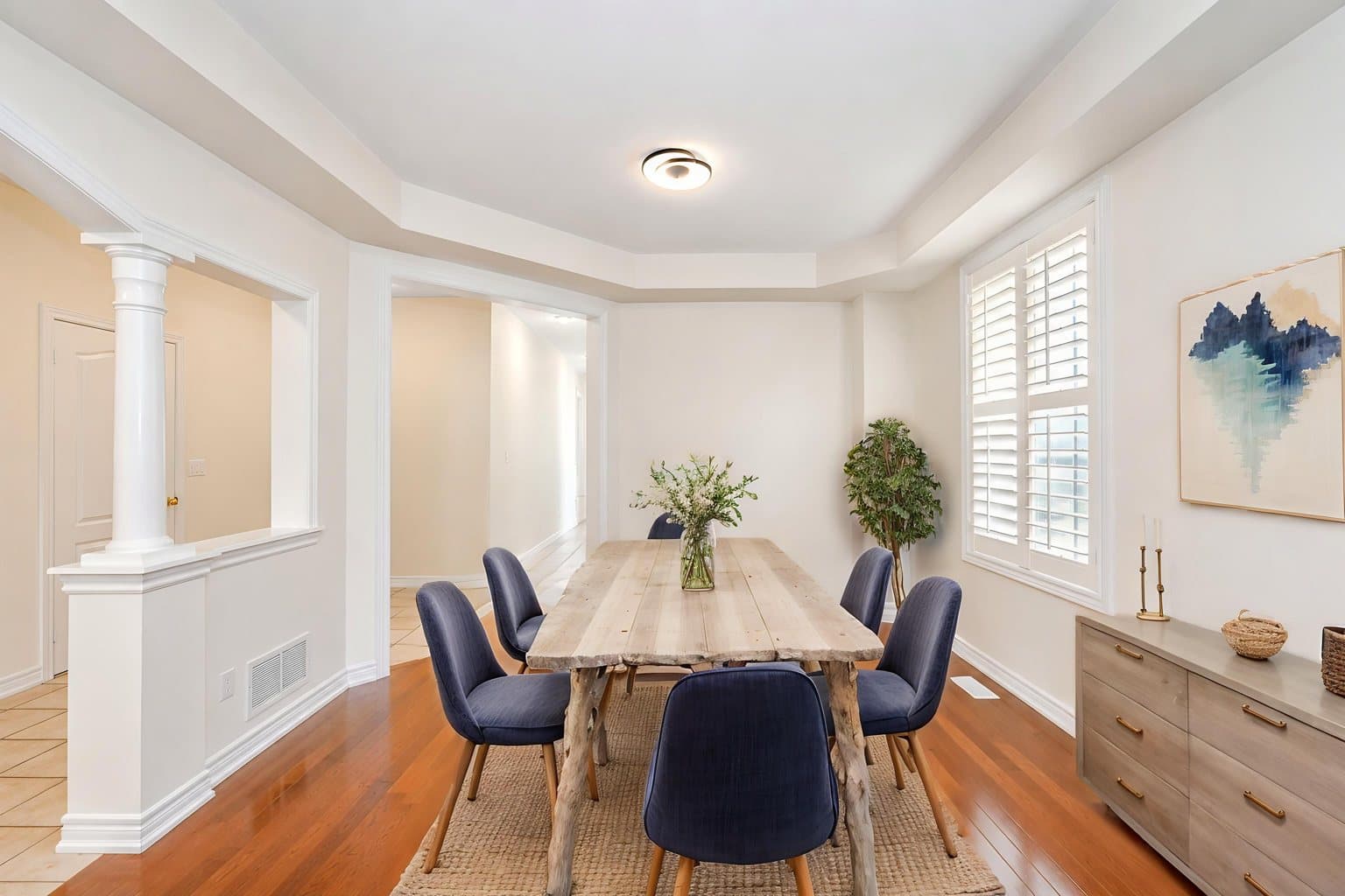 Dining Room virtually staged by VirtuallyStage — Coastal