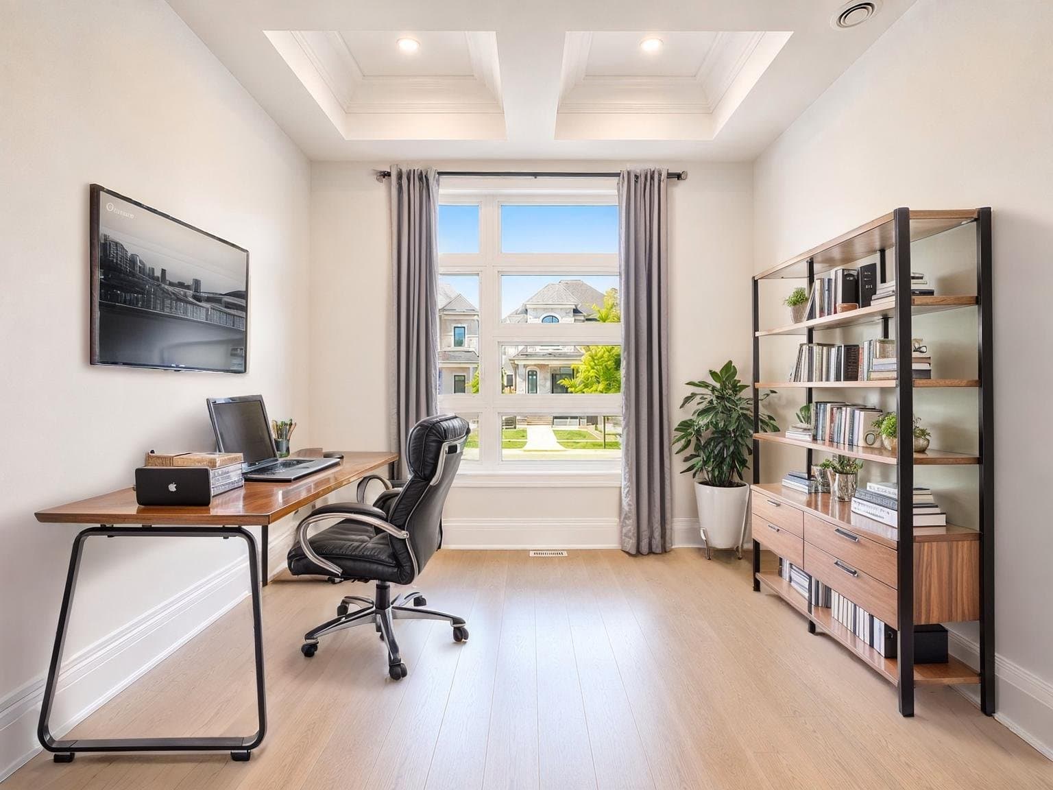 Home Office virtually staged by VirtuallyStage — Industrial