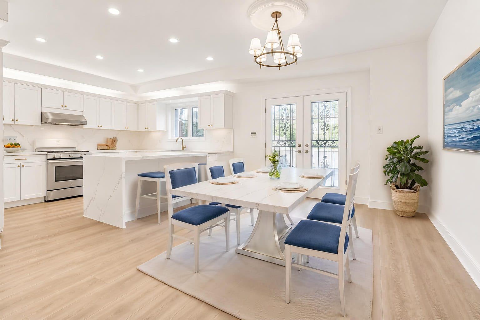 Kitchen virtually staged by VirtuallyStage — Coastal