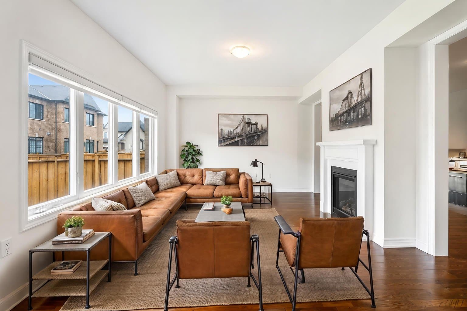 Living Room virtually staged by VirtuallyStage — Industrial