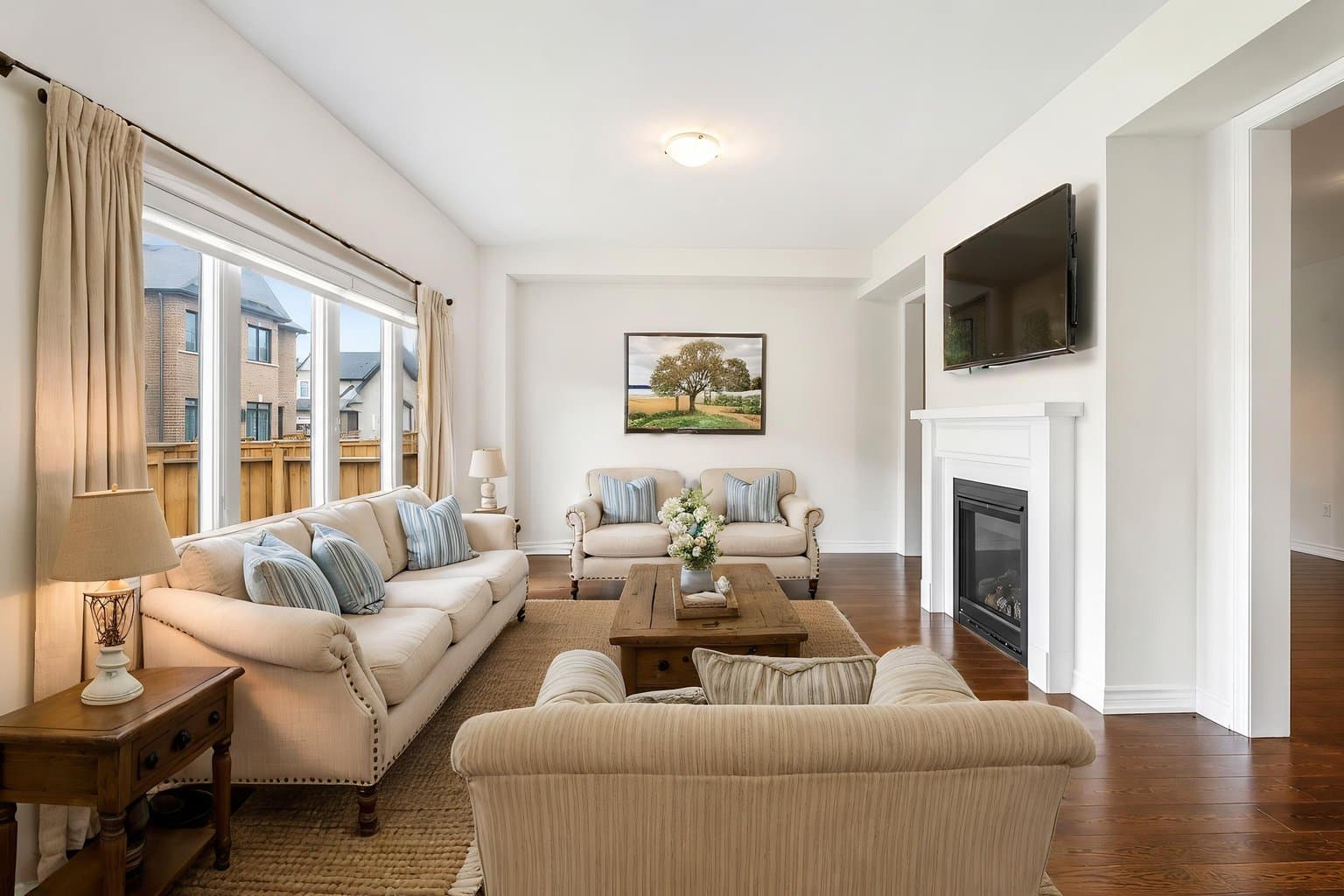 Living Room virtually staged by VirtuallyStage — Farmhouse